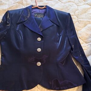 Alex Evenings Shimmering Midnight Blazer